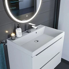 Тумба с раковиной Uperwood Tanos 70 белая, подвесная (раковина Classic Quartz 70*45 белая матовая, жасмин) Тумба с раковиной Uperwood Tanos 70 белая, подвесная (раковина Classic Quartz 70*45 белая матовая, жасмин)