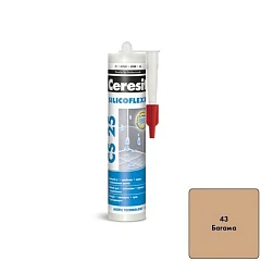 Затирка Ceresit CS25 Silicoflexx эластичная силиконовая №43 багама 280мл Затирка Ceresit CS25 Silicoflexx эластичная силиконовая №43 багама 280мл