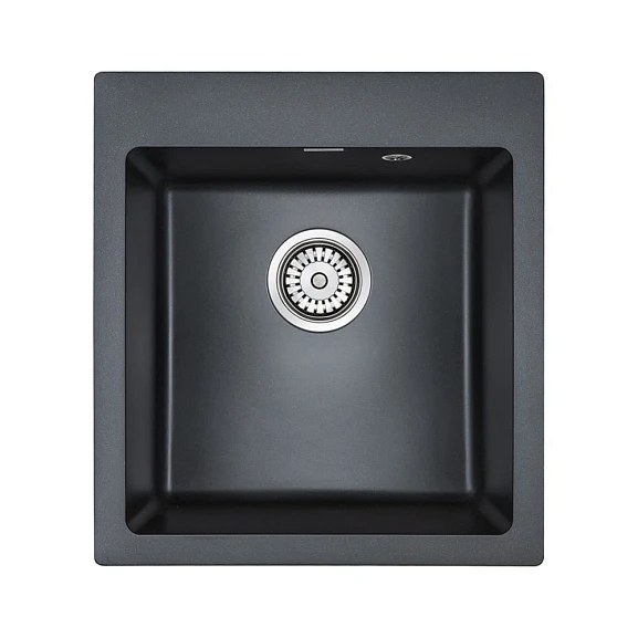 Кухонная мойка Paulmark Zemar PM104651-BLM 46,5*51 черный металлик