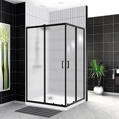 Душевой уголок BelBagno UNO-195-AH-2-120/90-P-NERO 120*90*195 L/R без поддона Душевой уголок BelBagno UNO-195-AH-2-120/90-P-NERO 120*90*195 L/R без поддона