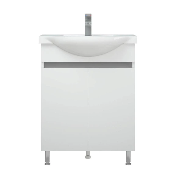 Тумба с раковиной Corozo Джуно 55 New белый глянец