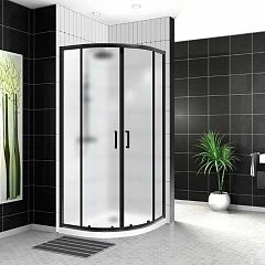 Душевой уголок BelBagno UNO-195-R-2-90-P-NERO 90*90*198 (с поддоном TRAY-AS-R 90*90*3 черный матовый)