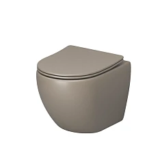 Подвесной унитаз Grossman Color GR-4455BRLMS 36,5*48,5 светло-коричневый матовый безободковый с крышкой-сиденьем микролифт Slim Подвесной унитаз Grossman Color GR-4455BRLMS 36,5*48,5 светло-коричневый матовый безободковый с крышкой-сиденьем микролифт Slim