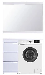 Комплект мебели Style Line Даллас 100 L Люкс Plus напольный белый глянец под стиральную машину Комплект мебели Style Line Даллас 100 L Люкс Plus напольный белый глянец под стиральную машину
