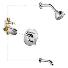 Душевой комплект Haiba HB80297-2 скрытый монтаж Душевой комплект Haiba HB80297-2 скрытый монтаж