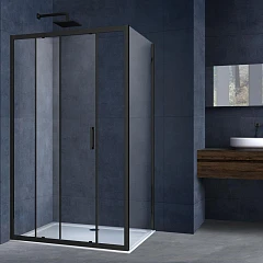 Душевой уголок Vincea Alpha 120*90*190 профиль черный матовый L/R без поддона Душевой уголок Vincea Alpha 120*90*190 профиль черный матовый L/R без поддона