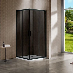 Душевой уголок Vincea Garda 110*80*190 стекло тонированное профиль черный матовый без поддона Душевой уголок Vincea Garda 110*80*190 стекло тонированное профиль черный матовый без поддона