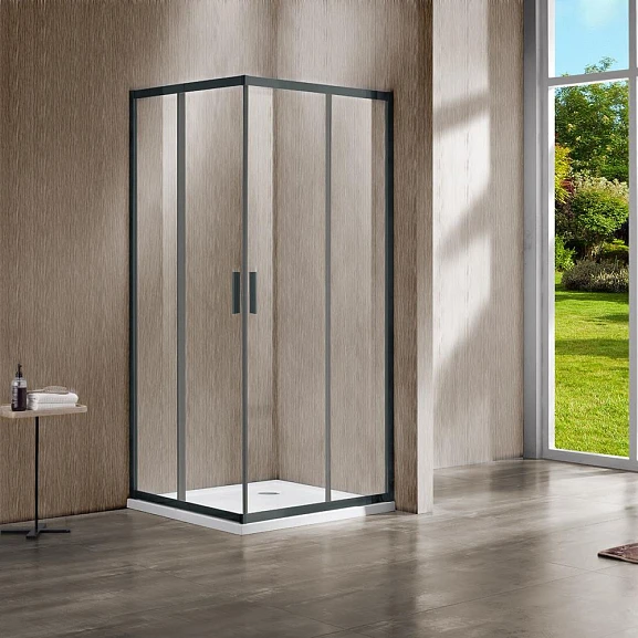 Душевой уголок Vincea Garda 90*80*190 профиль вороненая сталь без поддона
