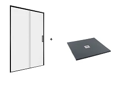 Душевая дверь в нишу Aquanet Pleasure Evo AE65-N100-BT 100*193 L/R черн.анод./прозр. Easy Clean с поддоном черный камень 100*100 Душевая дверь в нишу Aquanet Pleasure Evo AE65-N100-BT 100*193 L/R черн.анод./прозр. Easy Clean с поддоном черный камень 100*100