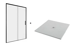 Душевая дверь в нишу Aquanet Pleasure Evo AE65-N100-BT 100*193 L/R черн.анод./прозр. Easy Clean с поддоном серый камень 100*100 Душевая дверь в нишу Aquanet Pleasure Evo AE65-N100-BT 100*193 L/R черн.анод./прозр. Easy Clean с поддоном серый камень 100*100