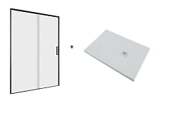 Душевая дверь в нишу Aquanet Pleasure Evo AE65-N140-BT 140*193 L/R черн.анод./прозр. Easy Clean с поддоном белый камень 140*90 Душевая дверь в нишу Aquanet Pleasure Evo AE65-N140-BT 140*193 L/R черн.анод./прозр. Easy Clean с поддоном белый камень 140*90