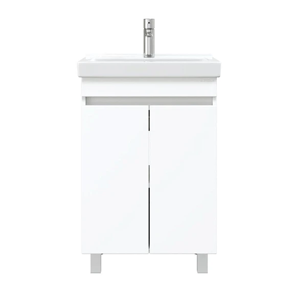 Тумба с раковиной Onika Милтон Квадро 55 белый глянец