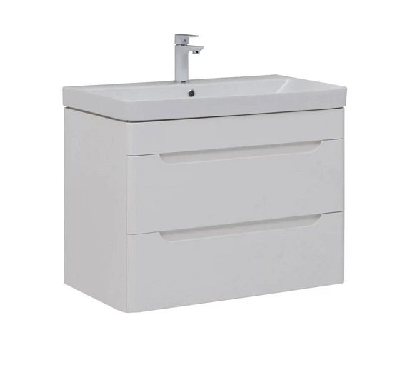 Тумба с раковиной Aquanet София 80 белый глянец 2 ящика