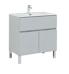 Тумба с раковиной Aquanet Алвита New 80 1 ящик, 2 дверцы, серый Тумба с раковиной Aquanet Алвита New 80 1 ящик, 2 дверцы, серый
