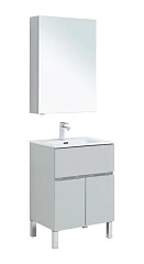 Комплект мебели Aquanet Алвита New 60 1 ящик, 2 дверцы, серый Комплект мебели Aquanet Алвита New 60 1 ящик, 2 дверцы, серый