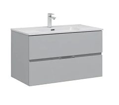 Тумба с раковиной Aquanet Алвита New 90 2 ящика, серый Тумба с раковиной Aquanet Алвита New 90 2 ящика, серый