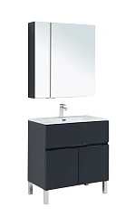 Комплект мебели Aquanet Алвита New 80 1 ящик, 2 дверцы, антрацит Комплект мебели Aquanet Алвита New 80 1 ящик, 2 дверцы, антрацит