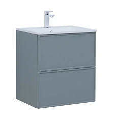 Тумба с раковиной Aquanet Арт 60 мисти грин Soft Touch (тактильный матовый), раковина Арт 60 Тумба с раковиной Aquanet Арт 60 мисти грин Soft Touch (тактильный матовый), раковина Арт 60