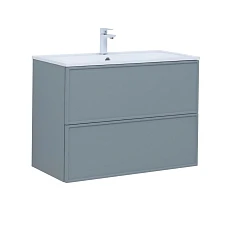 Тумба с раковиной Aquanet Арт 90 мисти грин Soft Touch (тактильный матовый), раковина Арт 90 Тумба с раковиной Aquanet Арт 90 мисти грин Soft Touch (тактильный матовый), раковина Арт 90