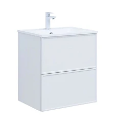 Тумба с раковиной Aquanet Арт 60 белый матовый Soft Touch (тактильный матовый), раковина Арт 60 Тумба с раковиной Aquanet Арт 60 белый матовый Soft Touch (тактильный матовый), раковина Арт 60