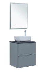 Комплект мебели Aquanet Арт 60 мисти грин Soft Touch (тактильный матовый) раковина City-1, синяя столешница Комплект мебели Aquanet Арт 60 мисти грин Soft Touch (тактильный матовый) раковина City-1, синяя столешница