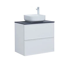 Тумба с раковиной Aquanet Арт 75 белый матовый Soft Touch (тактильный матовый) раковина City-1, синяя столешница Тумба с раковиной Aquanet Арт 75 белый матовый Soft Touch (тактильный матовый) раковина City-1, синяя столешница