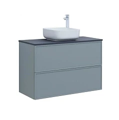Тумба с раковиной Aquanet Арт 100 мисти грин Soft Touch (тактильный матовый) раковина City-1, синяя столешница Тумба с раковиной Aquanet Арт 100 мисти грин Soft Touch (тактильный матовый) раковина City-1, синяя столешница