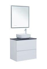Комплект мебели Aquanet Арт 75 белый матовый Soft Touch (тактильный матовый) раковина City-1, синяя столешница Комплект мебели Aquanet Арт 75 белый матовый Soft Touch (тактильный матовый) раковина City-1, синяя столешница