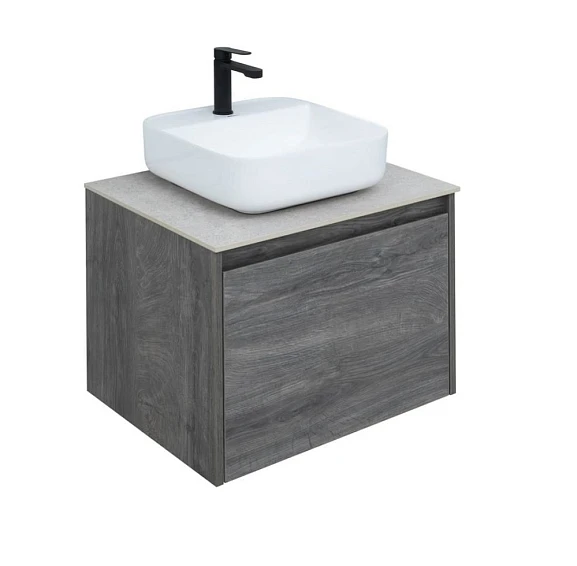 Тумба с раковиной Aquanet Nova Lite 60 дуб рошелье (1 ящик) (раковина City-2)