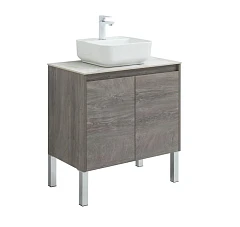 Тумба с раковиной Aquanet Nova Lite 75 дуб рошелье (2 дверцы) (раковина City-2, столешница мрамор) Тумба с раковиной Aquanet Nova Lite 75 дуб рошелье (2 дверцы) (раковина City-2, столешница мрамор)