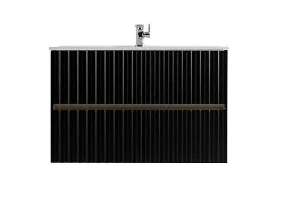 Тумба под раковину Art&Max Elegant 90 с LED подсветкой ручек черный матовый