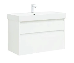 Тумба с раковиной Aquanet Nova Lite 100 (Slim Synergy) белый глянец (2 ящика)
