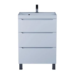 Тумба с раковиной Uperwood Tanos 60 белая, напольная, 3 ящика Тумба с раковиной Uperwood Tanos 60 белая, напольная, 3 ящика