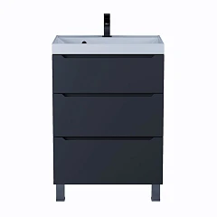 Тумба с раковиной Uperwood Tanos 60 черная, напольная, 3 ящика Тумба с раковиной Uperwood Tanos 60 черная, напольная, 3 ящика