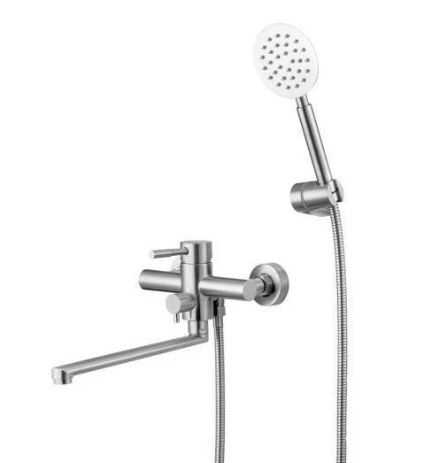 Смеситель Knotlor StreamLine SS-03 универсальный с душевыми аксессуарами сатин