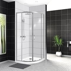 Душевой уголок BelBagno UNO-195-RH-2-100/80-C-Cr 100*80*210 L с поддоном TRAY-BB-RH-100/80-550-15-W-L