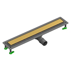 Душевой лоток Ctesi Flow Line Gold 60 боковой выпуск золото