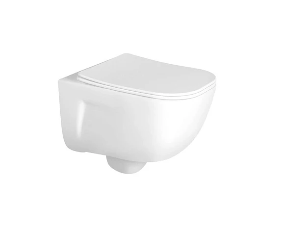 Подвесной унитаз Aquatek Дива AQ2012-00 35*51 безободковый с крышкой-сиденьем микролифт Slim