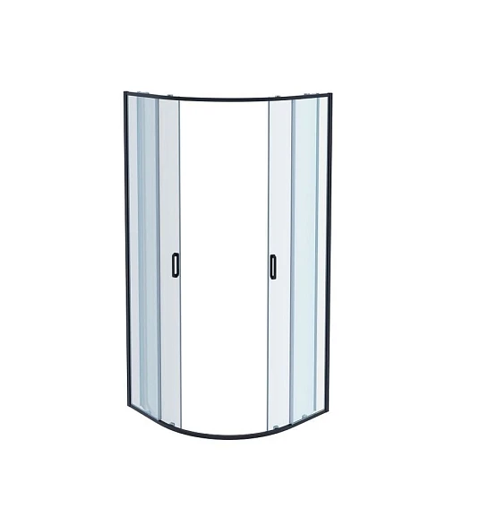 Душевой уголок Aquatek AQ ARI RO 09020BL 90*90*200 1/4 круга, двери раздвижные, профиль черный, стекло прозрачное без поддона