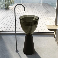 Напольная раковина прозрачная ABBER Kristall AT2703Black-Vesuvian 45*45*90 черный/оливковый Напольная раковина прозрачная ABBER Kristall AT2703Black-Vesuvian 45*45*90 черный/оливковый