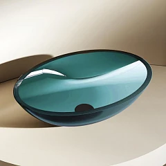Накладная раковина прозрачная ABBER Kristall AT2802Aquamarin 50*35 бирюзовая Накладная раковина прозрачная ABBER Kristall AT2802Aquamarin 50*35 бирюзовая