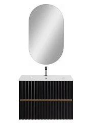 Комплект мебели Art&Max Elegant 80 с LED подсветкой ручек черный матовый Комплект мебели Art&Max Elegant 80 с LED подсветкой ручек черный матовый