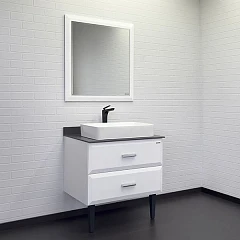 Комплект мебели Comforty Империя 80 белый глянец с графитовой столешницей (раковина Comforty 78189) Комплект мебели Comforty Империя 80 белый глянец с графитовой столешницей (раковина Comforty 78189)