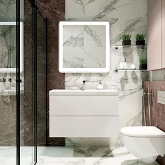 Комплект мебели Art&Max Verona push 90 белый матовый с текстурой Комплект мебели Art&Max Verona push 90 белый матовый с текстурой