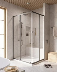 Душевой уголок Cezares Relax 304-AH-2-120/90-C-GM 120*90*200 профиль оружейная сталь без поддона Душевой уголок Cezares Relax 304-AH-2-120/90-C-GM 120*90*200 профиль оружейная сталь без поддона