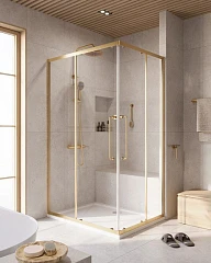 Душевой уголок Cezares Relax 304-AH-2-120/90-C-BORO 120*90*200 профиль брашированное золото без поддона Душевой уголок Cezares Relax 304-AH-2-120/90-C-BORO 120*90*200 профиль брашированное золото без поддона