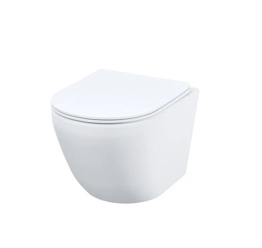Подвесной унитаз Iddis Blanco BLARNSEi25 36,5*49,5 безободковый с крышкой-сиденьем микролифт Slim