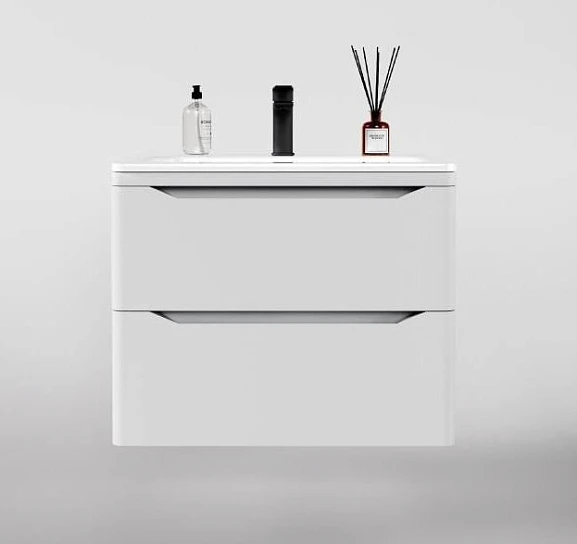 Тумба с раковиной Style Line Марелла Люкс 70 подвесная белая матовая