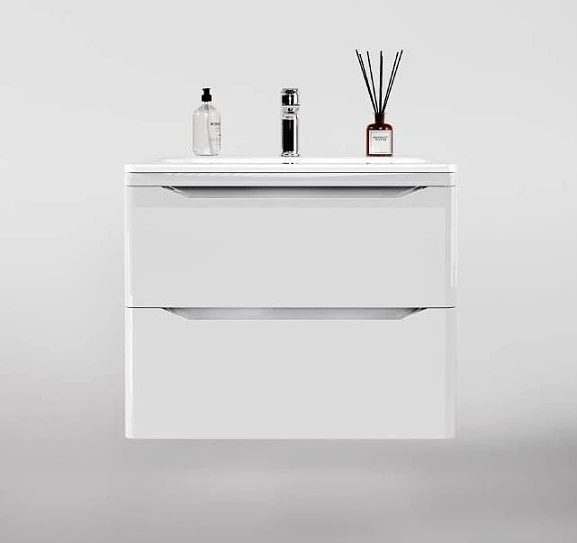 Тумба под раковину Style Line Марелла Люкс 70 подвесная белый глянец