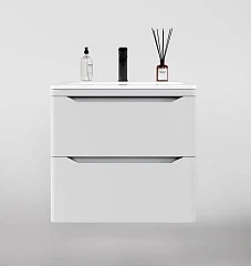 Тумба с раковиной Style Line Марелла Люкс 60 подвесная белая матовая Тумба с раковиной Style Line Марелла Люкс 60 подвесная белая матовая